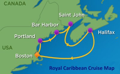 Boston to Nova Scotia cruise map